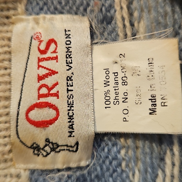 Vintage Orvis 100% Shetland Wool Button Down Vest Cows Pasture Farm Scene Sz M - Picture 5 of 5